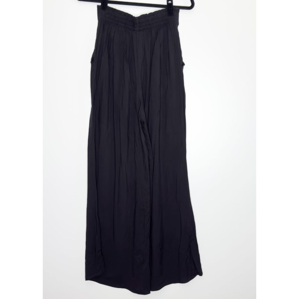 H&M Wide Leg High Waist Pull On Flowy Pants Black Women's Size 4